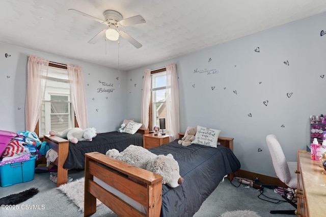 276 3rd St, New Columbia, PA 17856 - carpeted bedroom featuring ceiling fan