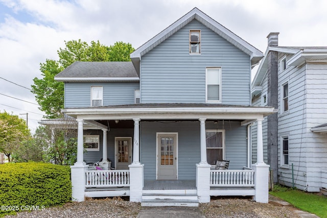 276 3rd St, New Columbia, PA 17856 - view of front of house featuring covered porch and roof with shingles