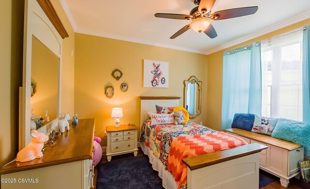357 Lick Run Rd, Bloomsburg, PA 17815 - bedroom with ornamental molding and ceiling fan
