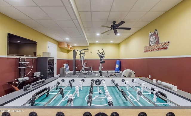 357 Lick Run Rd, Bloomsburg, PA 17815 - rec room with a ceiling fan