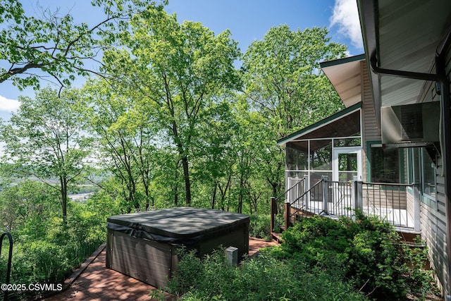 78 Trillium Ln, Danville, PA 17821 - view of yard with a hot tub and a sunroom