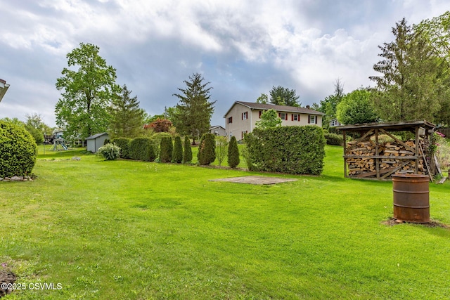 view of grassy yard