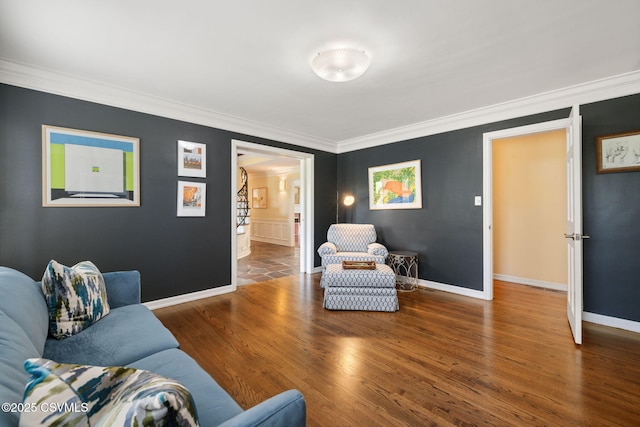304 Hardscrabble Ln, Lewisburg, PA 17837 - living area with ornamental molding, wood finished floors, and baseboards