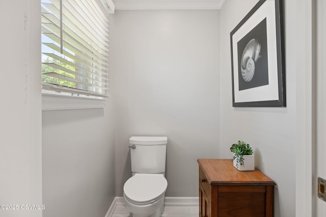 304 Hardscrabble Ln, Lewisburg, PA 17837 - half bath with baseboards, toilet, and ornamental molding