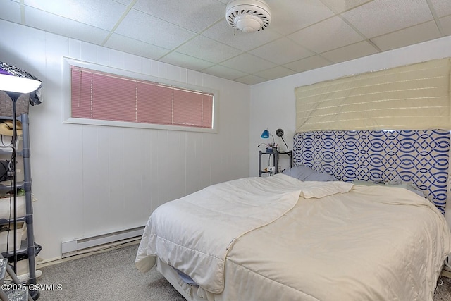 110 W 7 Th St, Mifflinville, PA 18631 - carpeted bedroom with a baseboard heating unit and a drop ceiling