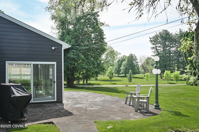 view of patio / terrace featuring a grill
