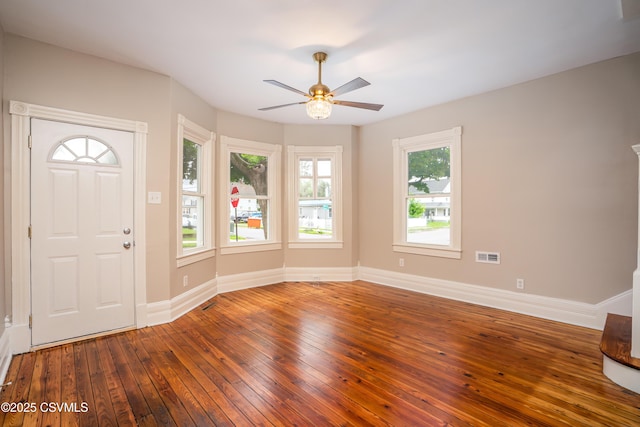 501 E 8th St, Berwick, PA 18603 - foyer featuring hardwood / wood-style floors, a ceiling fan, and baseboards