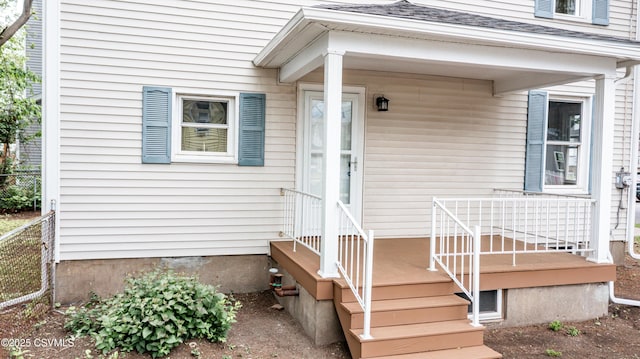 501 E 8th St, Berwick, PA 18603 - doorway to property with roof with shingles