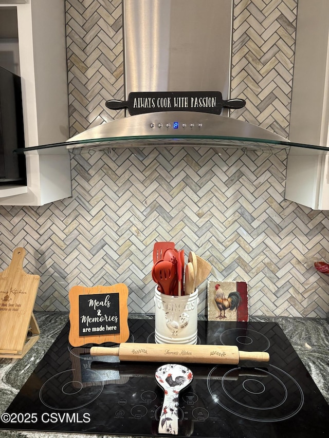 34 Fowlersville Rd, Bloomsburg, PA 17815 - kitchen view of wall chimney exhaust hood and backsplash