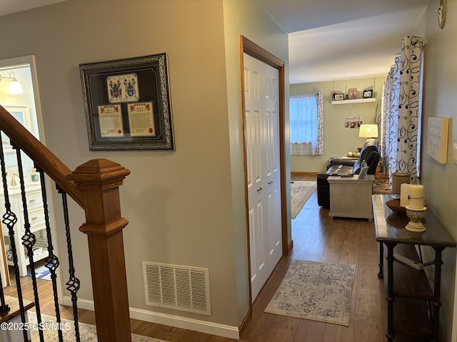34 Fowlersville Rd, Bloomsburg, PA 17815 - corridor with wood-type flooring, stairway, and baseboards