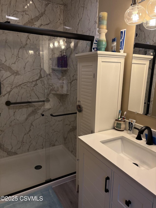 34 Fowlersville Rd, Bloomsburg, PA 17815 - full bath with a marble finish shower and vanity