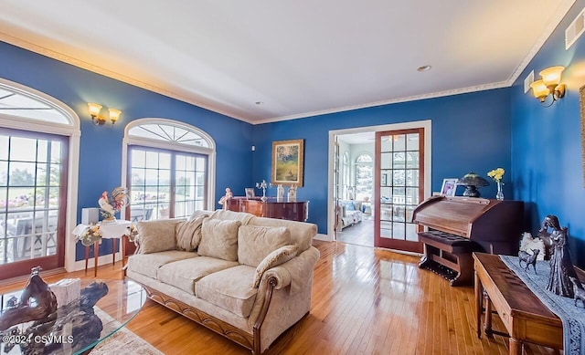 207 Klinger Hill Rd, Benton, PA 17814 - living area featuring ornamental molding, wood-type flooring, and baseboards