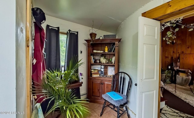 207 Klinger Hill Rd, Benton, PA 17814 - living area featuring tile patterned floors and lofted ceiling