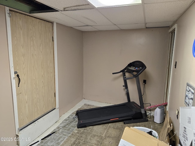 716 Rolling Green Dr, Selinsgrove, PA 17870 - exercise area featuring a paneled ceiling