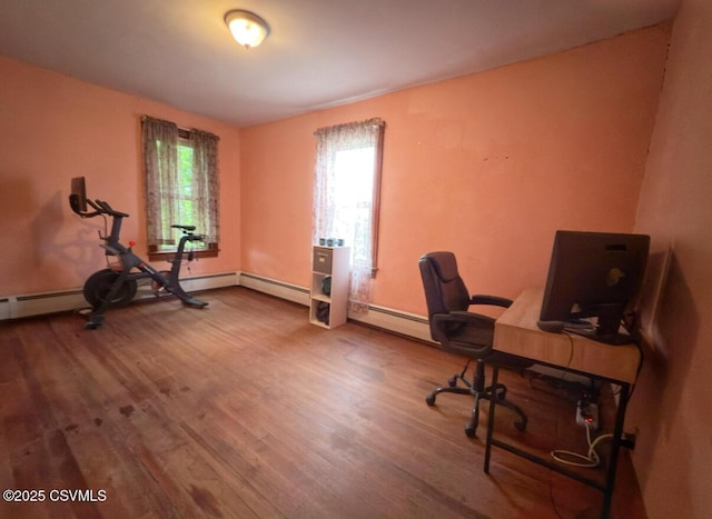 303 Melrose St, Marion Heights, PA 17832 - office space featuring wood finished floors, a baseboard radiator, and baseboards