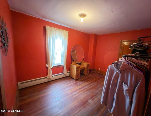 303 Melrose St, Marion Heights, PA 17832 - laundry area featuring baseboard heating and wood finished floors