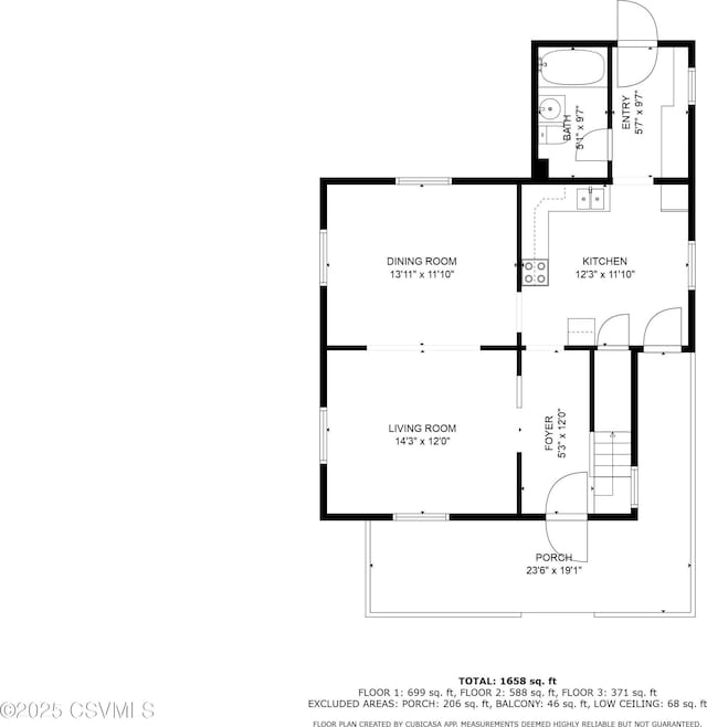 206 Orange St, Selinsgrove, PA 17870 - room layout