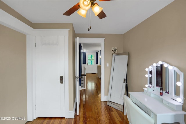 288 Broadway St, Turbotville, PA 17772 - washroom featuring wood finished floors, a ceiling fan, and baseboards