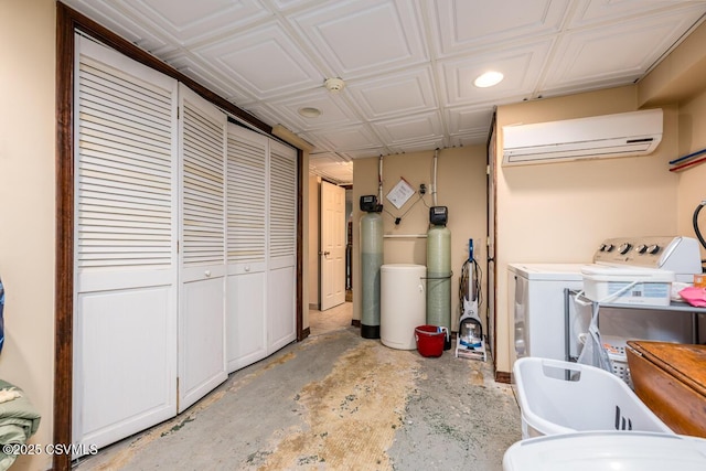 937 E 10th St, Berwick, PA 18603 - washroom with a wall mounted air conditioner, independent washer and dryer, and recessed lighting