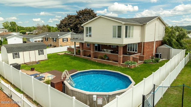 937 E 10th St, Berwick, PA 18603 - view of swimming pool with cooling unit and an outdoor living space