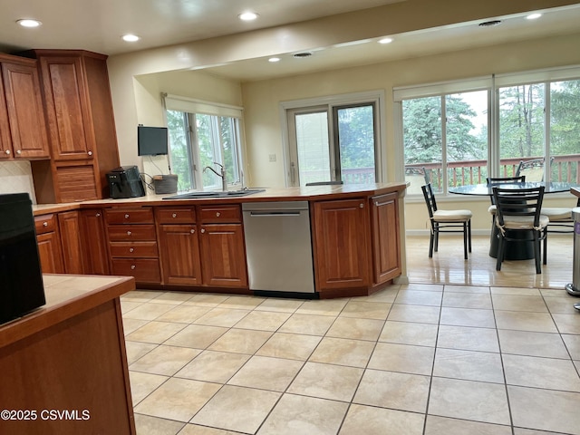 3014 Smoketown Rd, Lewisburg, PA 17837 - kitchen with dishwasher, a sink, recessed lighting, healthy amount of natural light, and tile counters