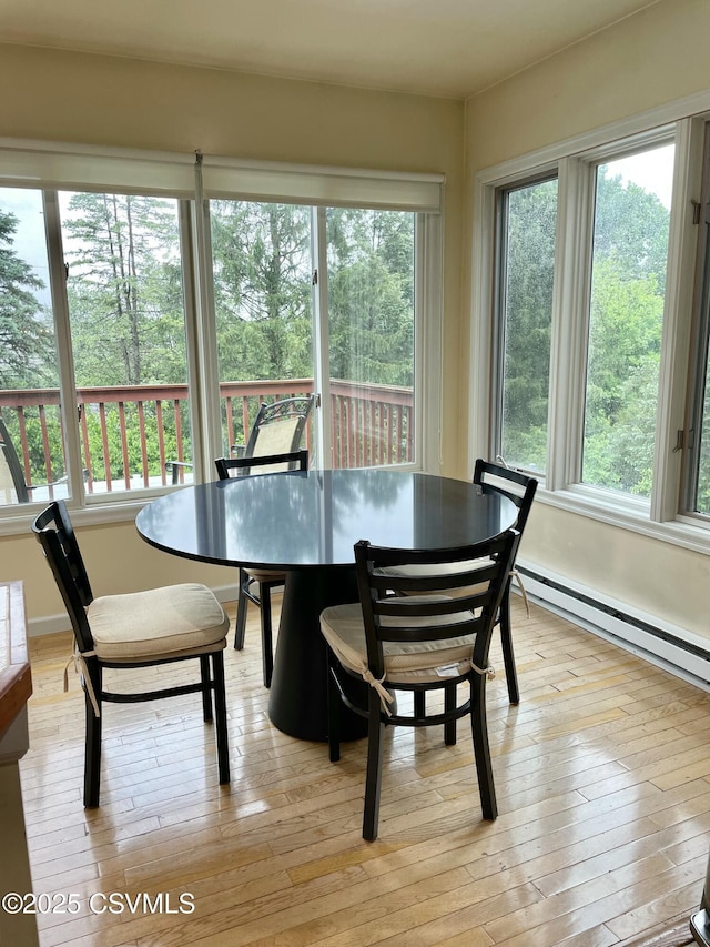3014 Smoketown Rd, Lewisburg, PA 17837 - dining room with light wood-style floors and a baseboard heating unit