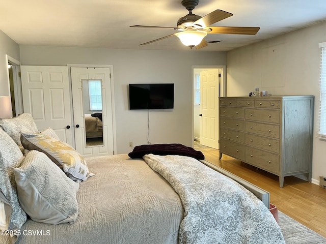 3014 Smoketown Rd, Lewisburg, PA 17837 - bedroom with light wood-style floors and ceiling fan