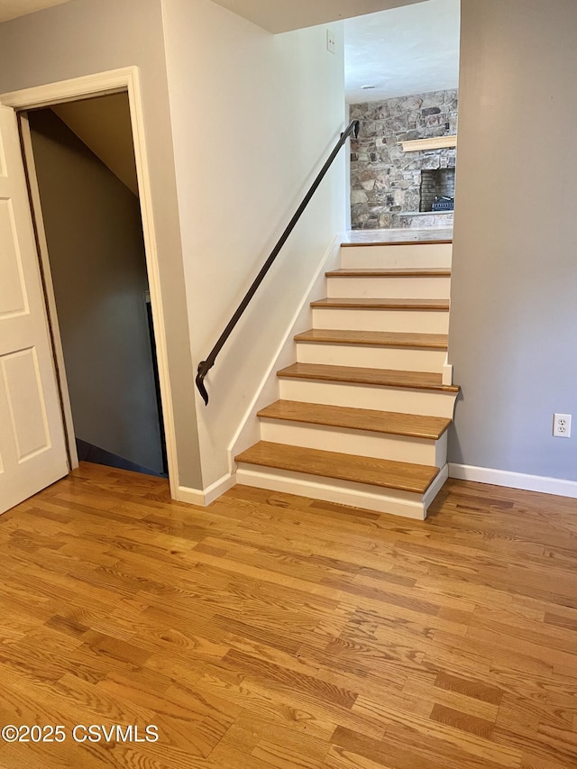 3014 Smoketown Rd, Lewisburg, PA 17837 - stairway featuring wood finished floors and baseboards