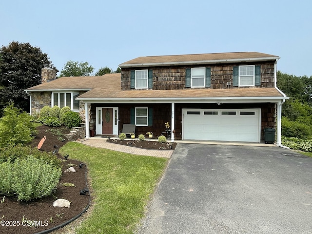 3014 Smoketown Rd, Lewisburg, PA 17837 - view of front of property with driveway, a chimney, and a garage