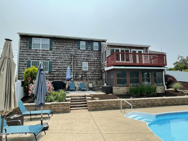 3014 Smoketown Rd, Lewisburg, PA 17837 - rear view of property featuring a patio and a balcony