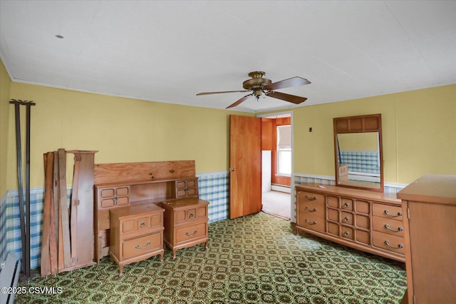 205 N Water St, Selinsgrove, PA 17870 - bedroom with a baseboard radiator and a wainscoted wall