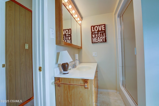 4123 Troxelville Rd, Middleburg, PA 17842 - bathroom with vanity and a shower with shower door