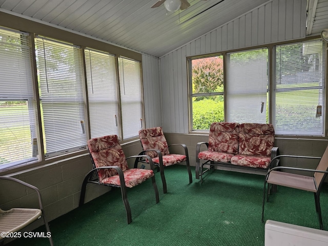 1605 W Montgomery St, Coal Township, PA 17866 - sunroom featuring lofted ceiling, plenty of natural light, a ceiling fan, and carpet