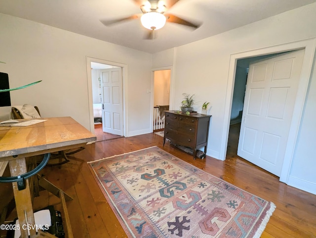 2852 State Route 487, Orangeville, PA 17859 - office with hardwood / wood-style floors and ceiling fan