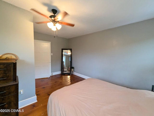 2852 State Route 487, Orangeville, PA 17859 - bedroom with hardwood / wood-style flooring, baseboards, and ceiling fan