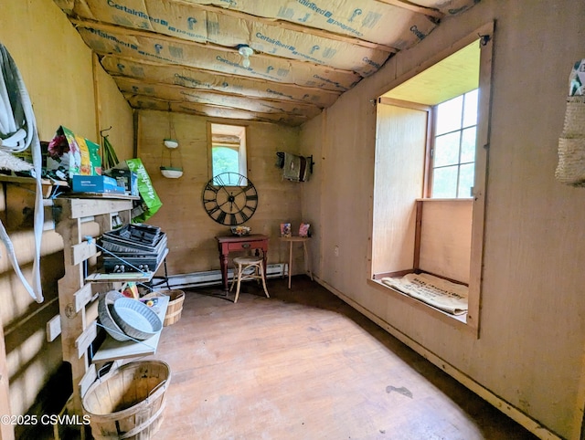 2852 State Route 487, Orangeville, PA 17859 - below grade area with wood finished floors and a baseboard radiator