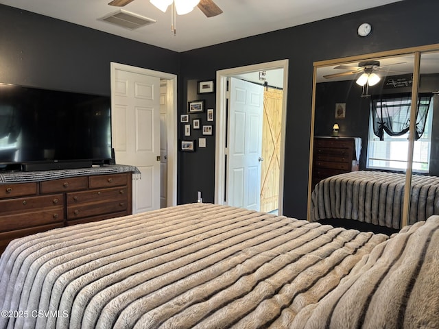 220 Spring Lake Crst, Watsontown, PA 17777 - bedroom featuring ceiling fan and a closet