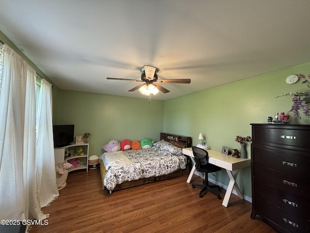 220 Spring Lake Crst, Watsontown, PA 17777 - bedroom with wood finished floors and a ceiling fan