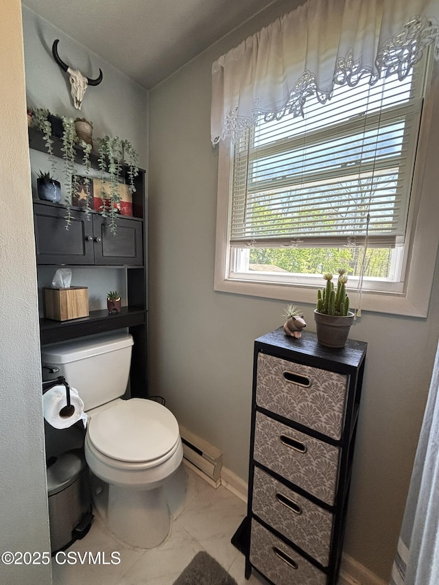 220 Spring Lake Crst, Watsontown, PA 17777 - bathroom with a baseboard heating unit and toilet