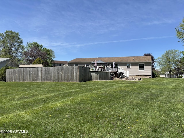 220 Spring Lake Crst, Watsontown, PA 17777 - view of yard featuring stairs and a deck