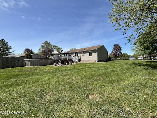 220 Spring Lake Crst, Watsontown, PA 17777 - view of yard featuring a deck