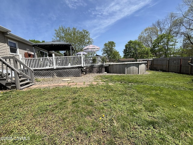 220 Spring Lake Crst, Watsontown, PA 17777 - view of yard with a gazebo, a wooden deck, and an outdoor pool