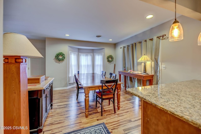 475 W 1st St, Bloomsburg, PA 17815 - dining room with light wood-type flooring, recessed lighting, and baseboards