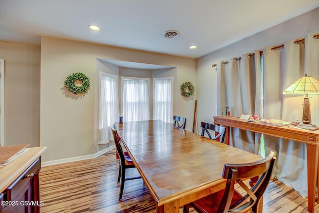 475 W 1st St, Bloomsburg, PA 17815 - dining space with light wood finished floors, baseboards, and recessed lighting