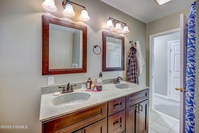 475 W 1st St, Bloomsburg, PA 17815 - bathroom with double vanity and tile patterned flooring