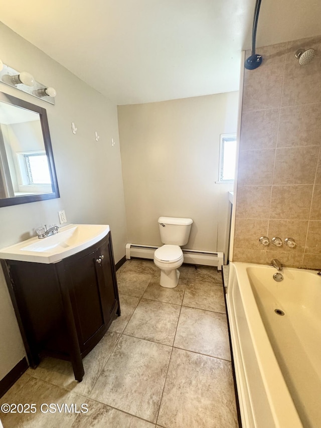 338 W Saylor St, Atlas, PA 17851 - bathroom featuring a baseboard radiator, plenty of natural light, vanity, and toilet