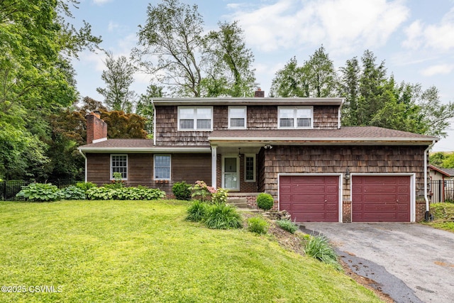 179 Hilltop Rd, Lewisburg, PA 17837 - view of front of house featuring a chimney, asphalt driveway, and a shingled roof
