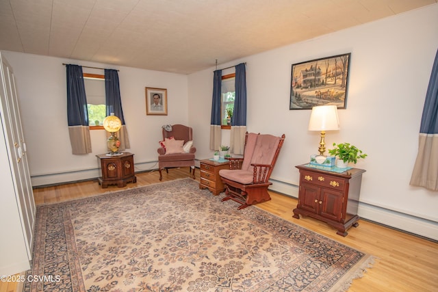 2256 Crossroads Dr, Lewisburg, PA 17837 - sitting room featuring baseboard heating, healthy amount of natural light, and wood finished floors