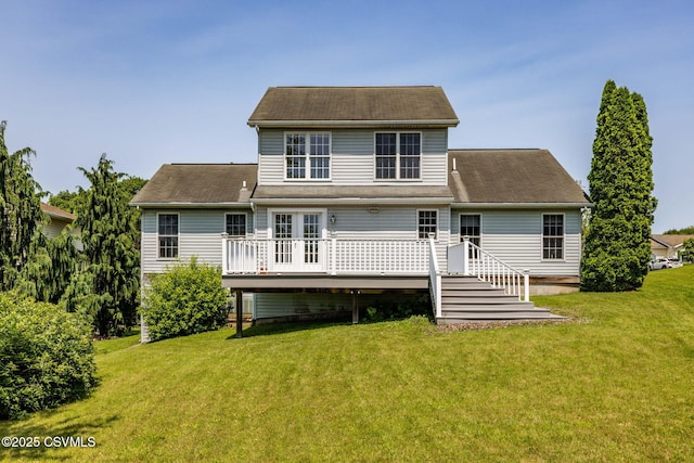 620 Sunset Dr, Bloomsburg, PA 17815 - rear view of property featuring a deck and a yard