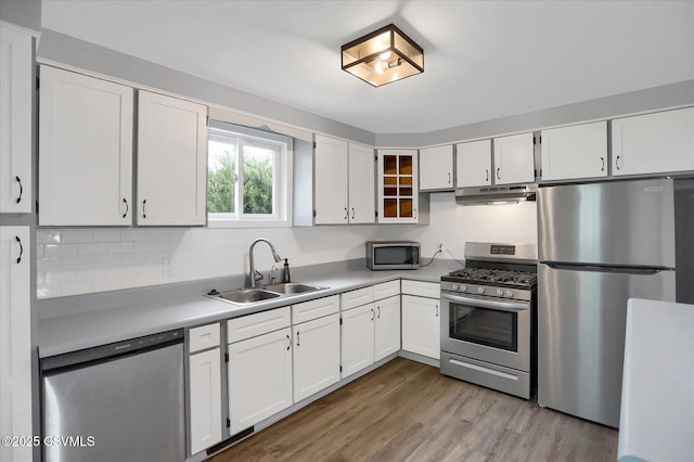 521 Church St, Danville, PA 17821 - kitchen with stainless steel appliances, a sink, backsplash, light countertops, and under cabinet range hood